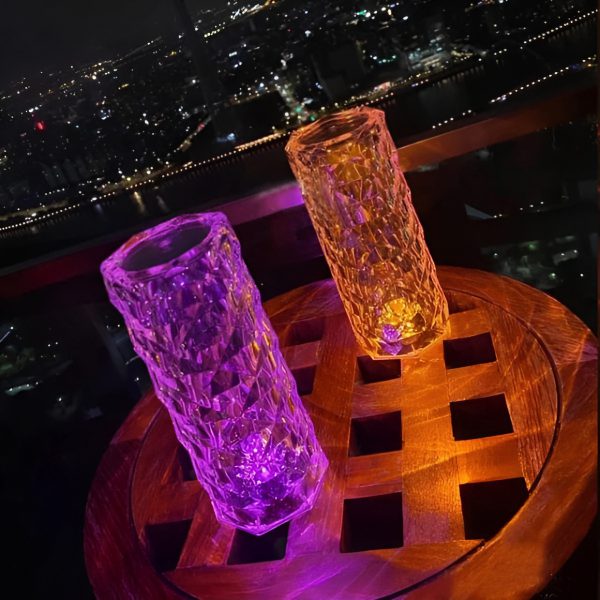 16 Colors Diamond Rose Crystal Lamp Bedside Acrylic Table Lamp | Led Touch Lamp With Remote